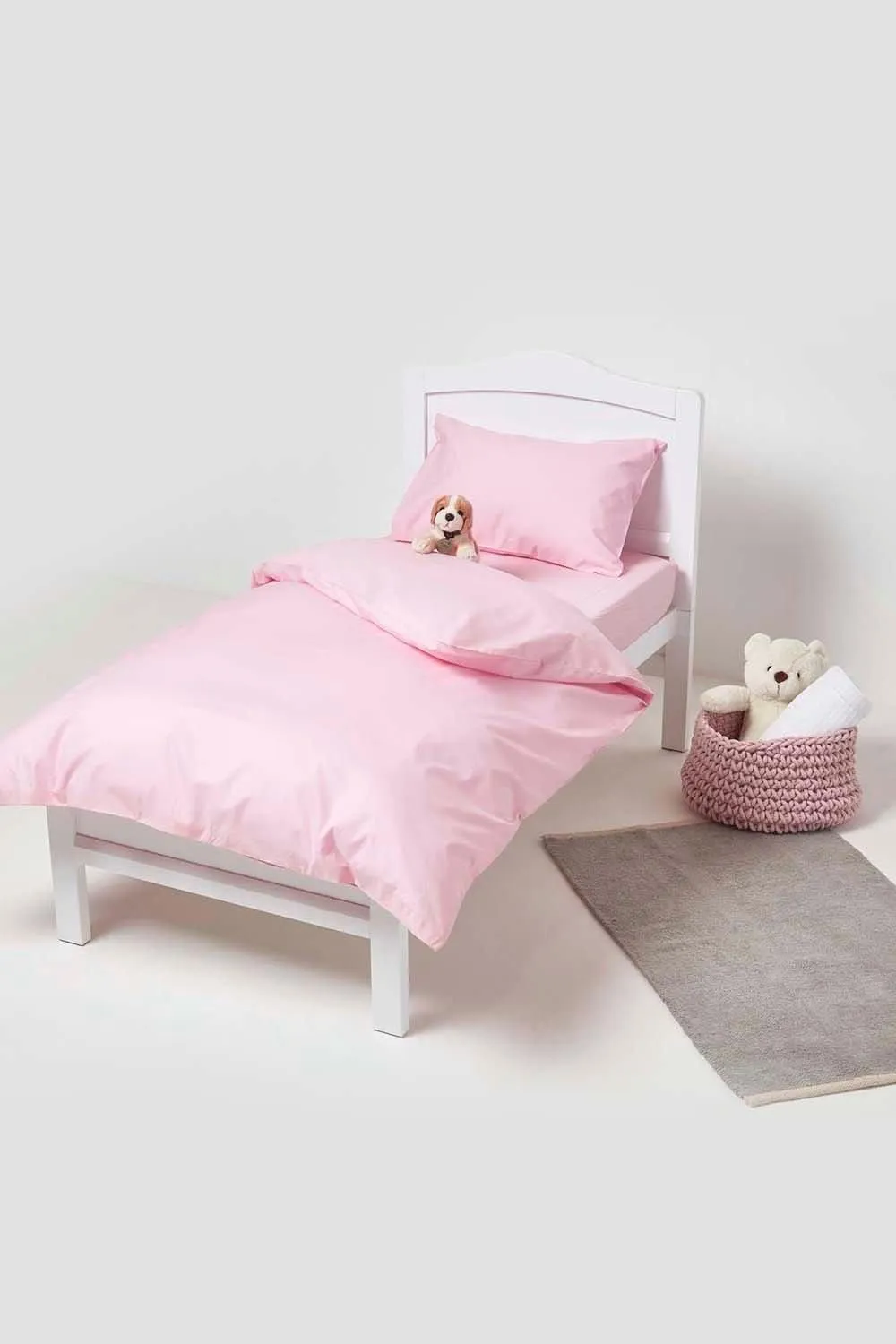 Homescapes Cotton Cot Bed Fitted Sheets 200 Thread Count, 2 Pack in Pink 2