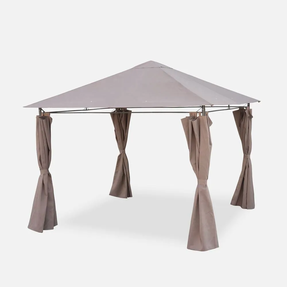 sweeek Heavy Duty 3x3m Gazebo With Curtains in Medium Beige