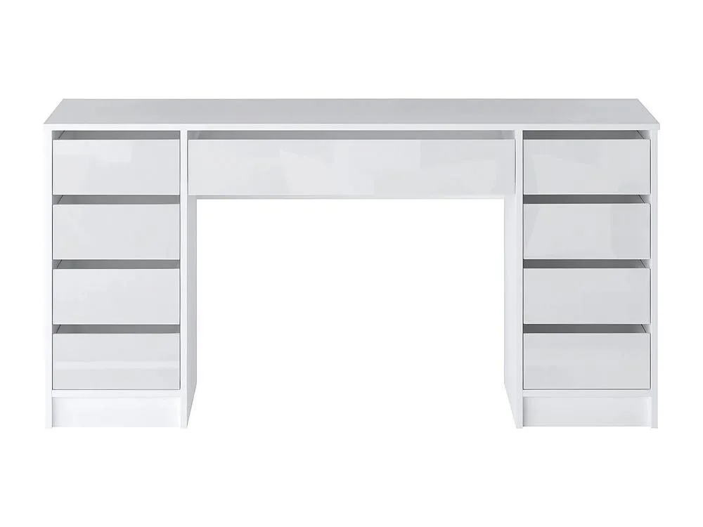 Vente-unique Desk With 9 Drawers - Gloss White - JENEMI 2
