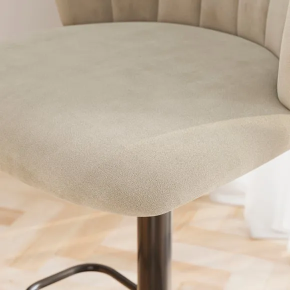 Kendall Bar Stool with Black Legs, Velvet 2