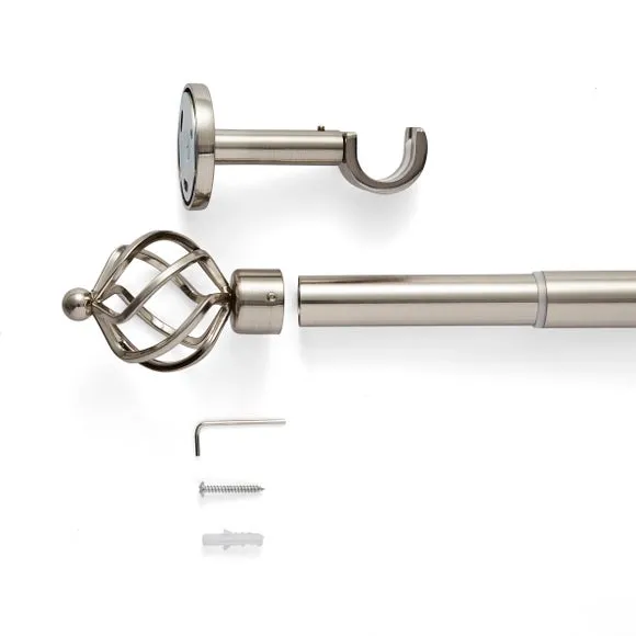 Caged Ball Extendable Metal Eyelet Curtain Pole 2