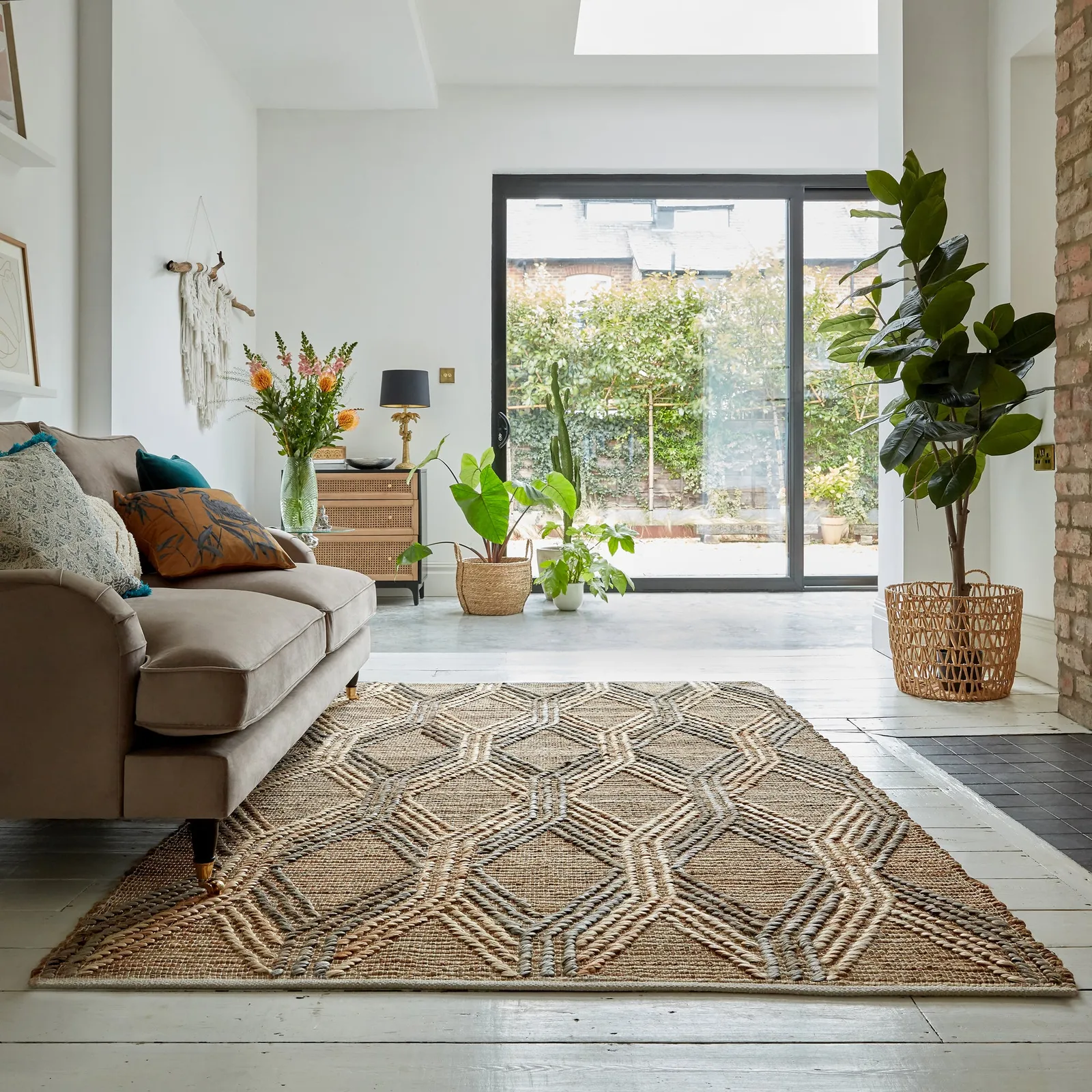 Clay Jute Flatweave Rug Brown and Grey