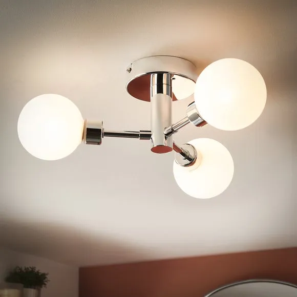 Sfera Mid Century 3 Light Bathroom Ceiling Light 2