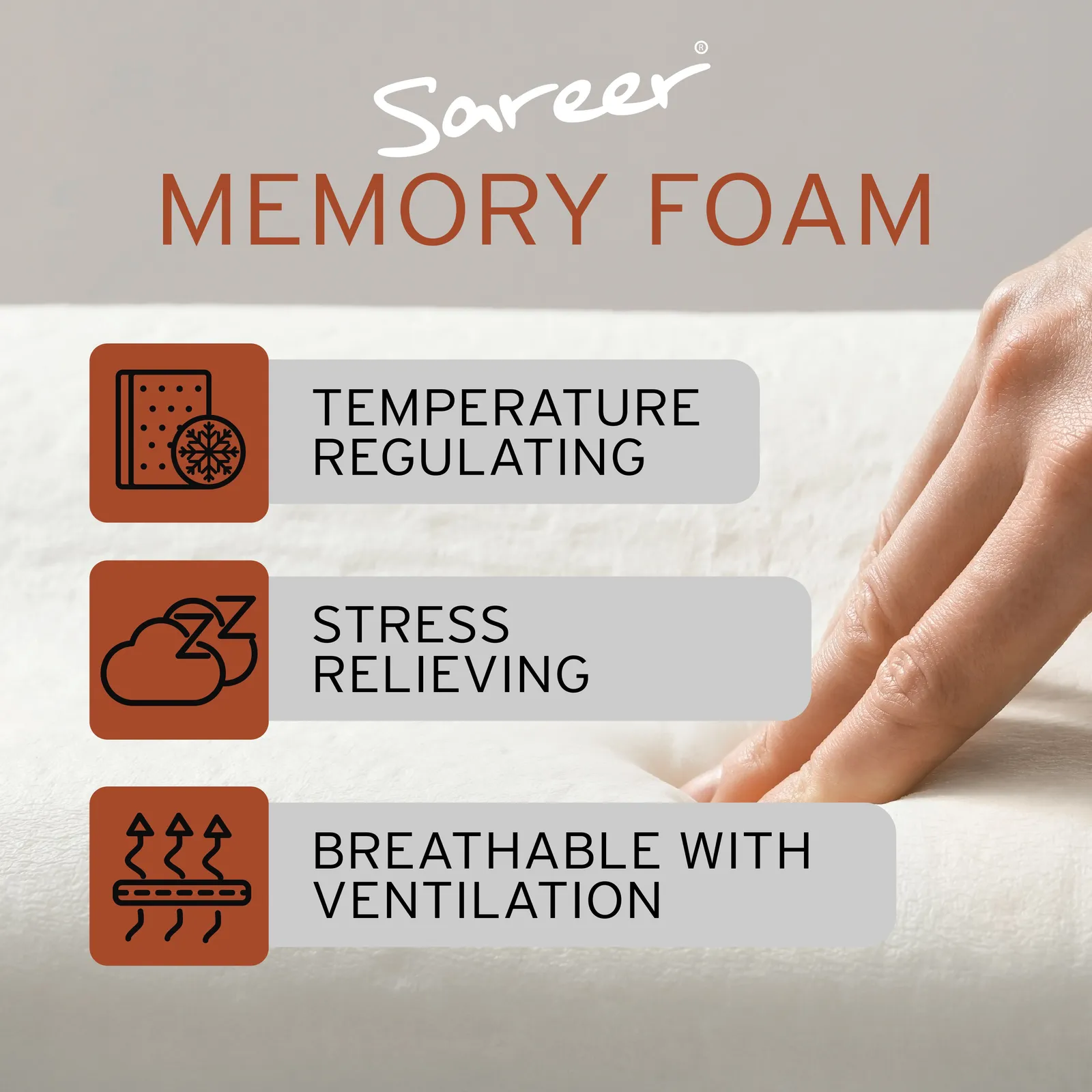 Sareer Furniture Limited Sareer Pocketo 2000 Pocket Sprung Memory Foam Mattress in White 5