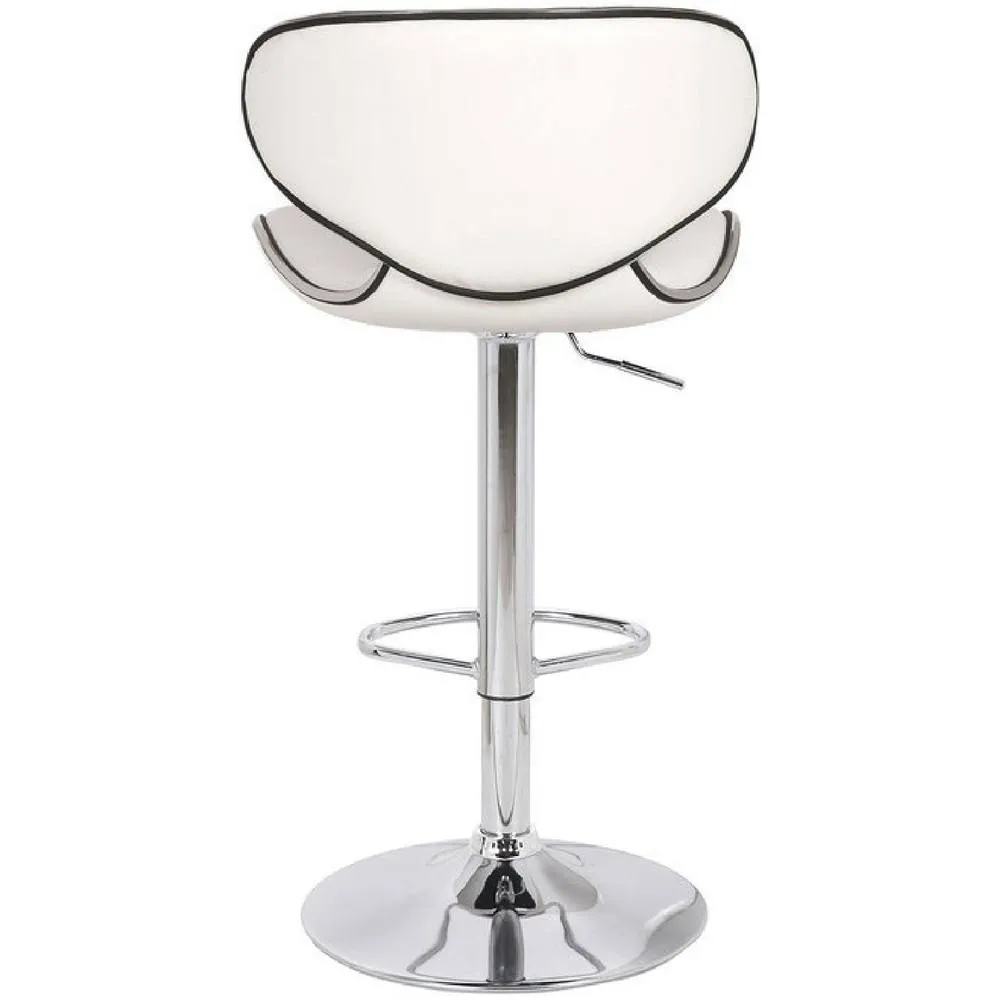 netfurniture Dove White Kitchen Bar Stool Padded Back Height Adjustable 5