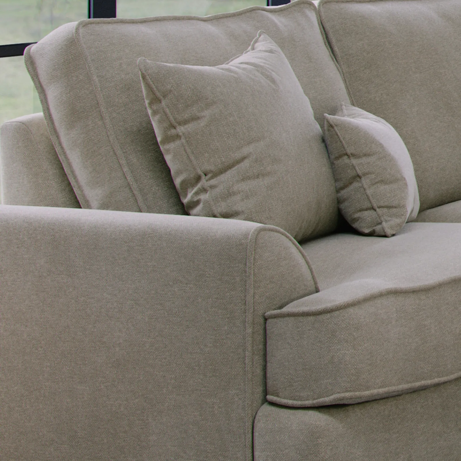 The Great Sofa Company Ophelia Right Hand Facing Chenille Corner Sofa in Stone 3