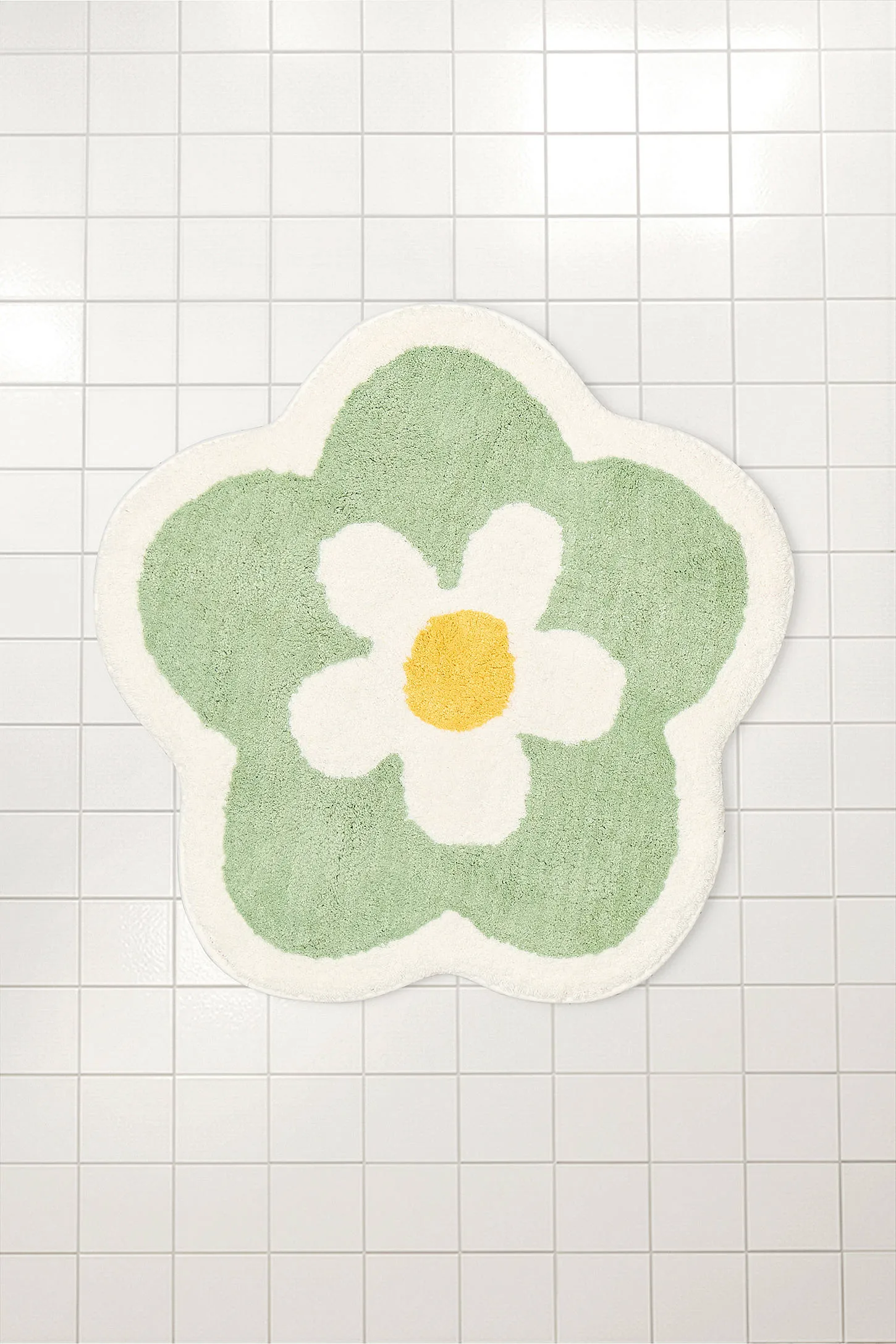 Sage Daisy Mini Bath Mat - Light Green 2