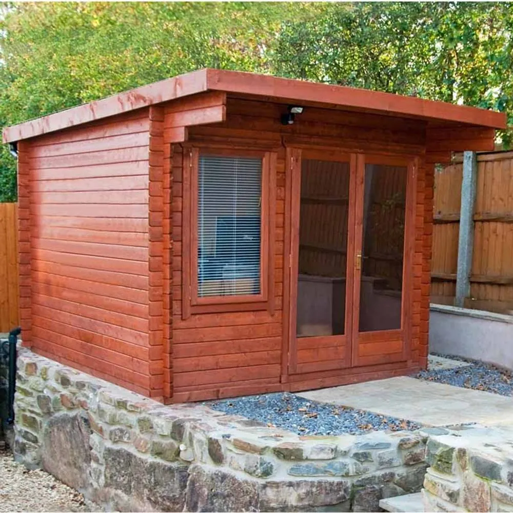 Shires Belgravia 28 mm Log Cabin 10 x 10 Feet in Light Brown 2