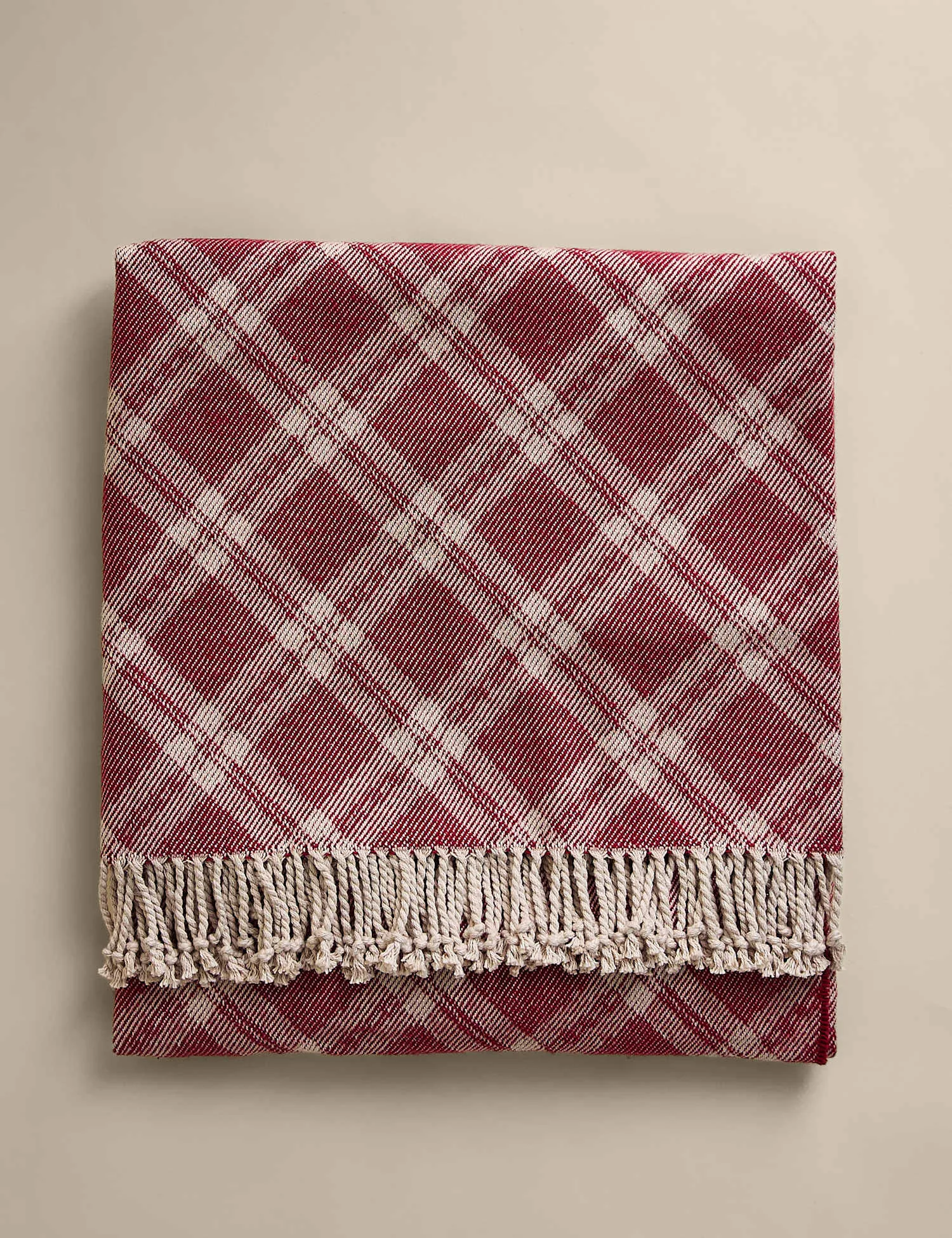 M&S Christmas Check Throw Red Mix
