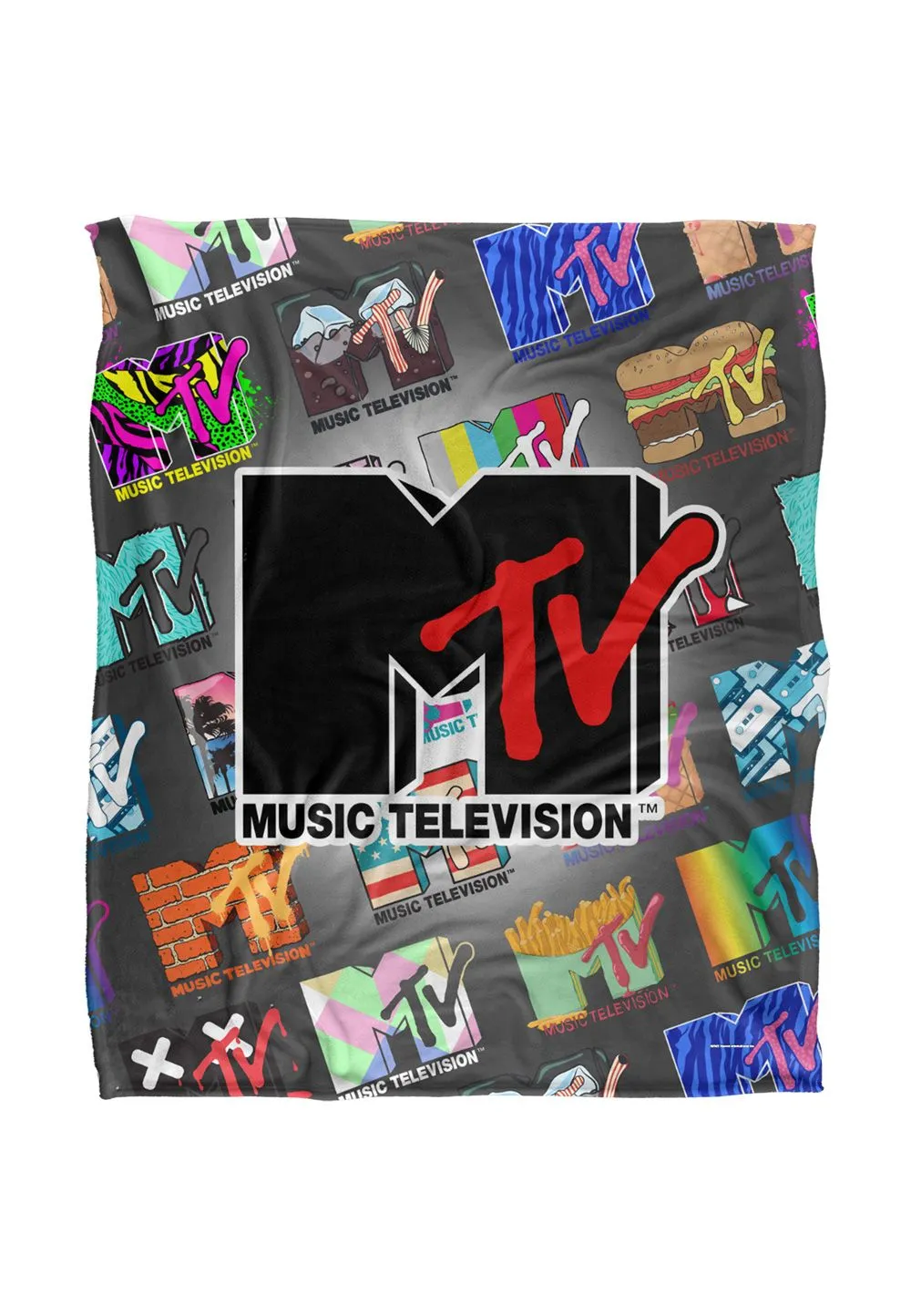MTV Logos Bkt Silky Touch Super Soft Throw Blanket 152 X 127 cm in White