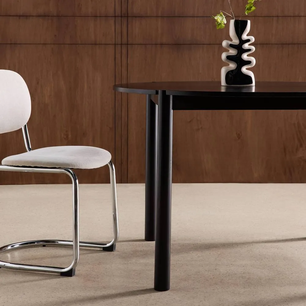 sweeek Round rubberwood dining table Ø120cm seats 4 in Black 6