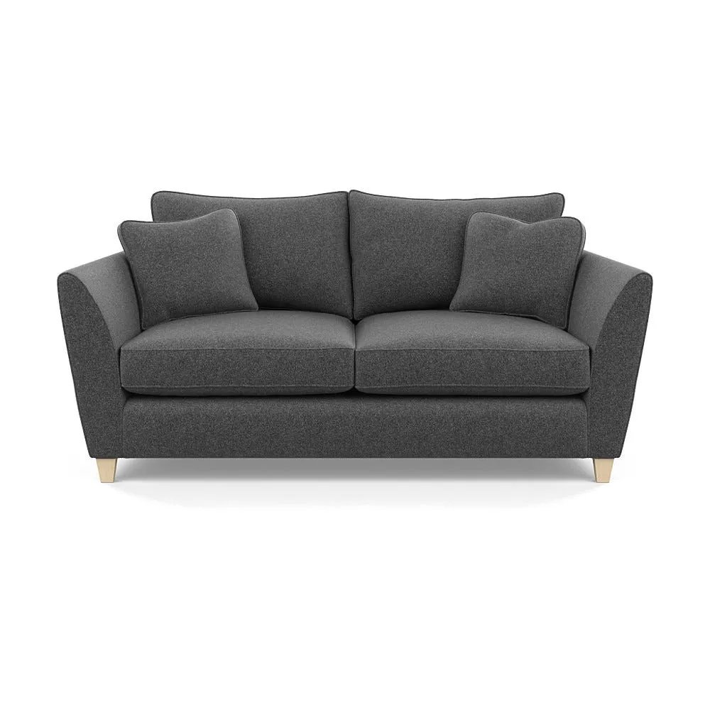 Heal's Torino 3 Seater Sofa Melton Wool Granite Natural Feet 1