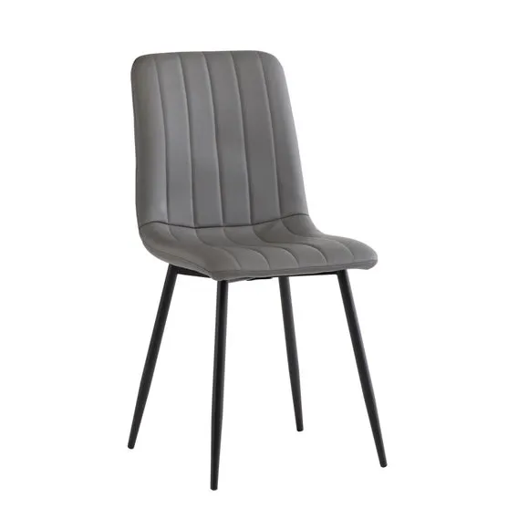 Tulsa Round Dining Table with 4 Faux Leather Dining Chairs 5