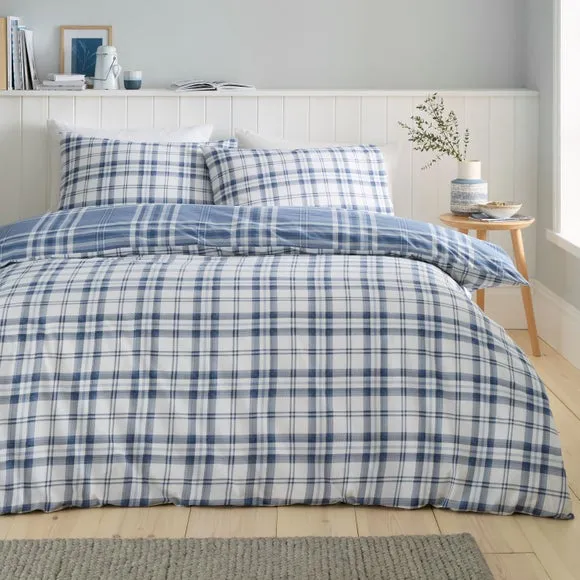 Catherine Lansfield Kelso Check Duvet Cover & Pillowcase Set 4
