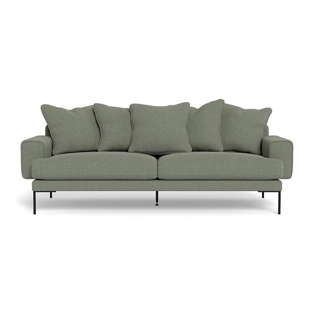 Heal's Torrington 4 Seater Sofa Boucle Tweed Lapis Black Feet 1