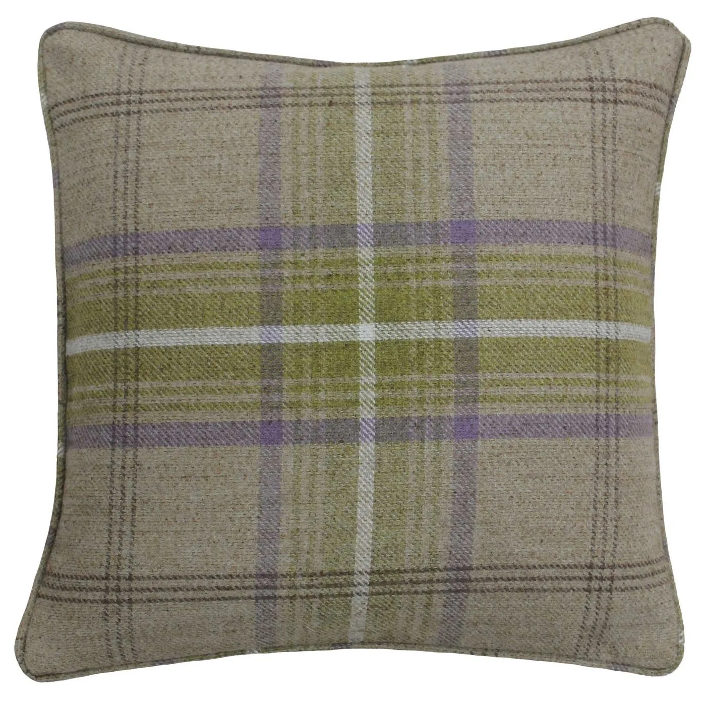 Beige Tartan Thistle Cushion