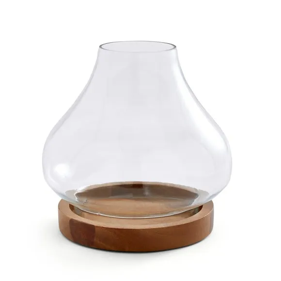 Mango Wood Hurricane Pillar Candle Holder 3