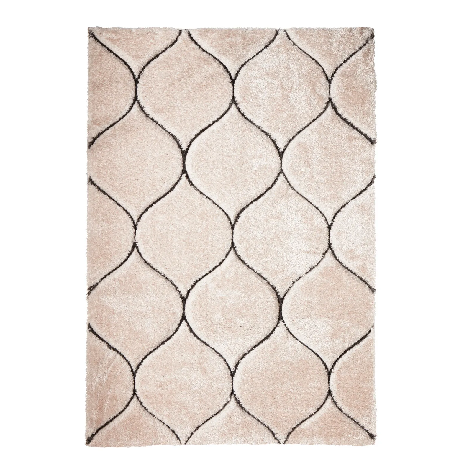 Sirocca Shaggy Geometric Rug Natural