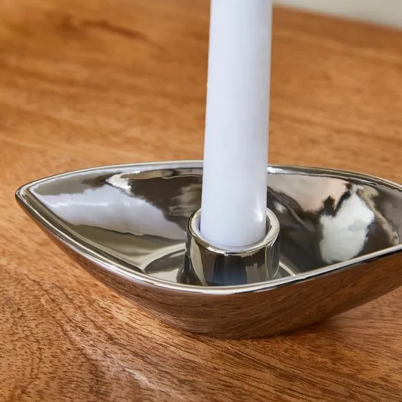 Hotel Chrome Taper Candlestick Holder 2