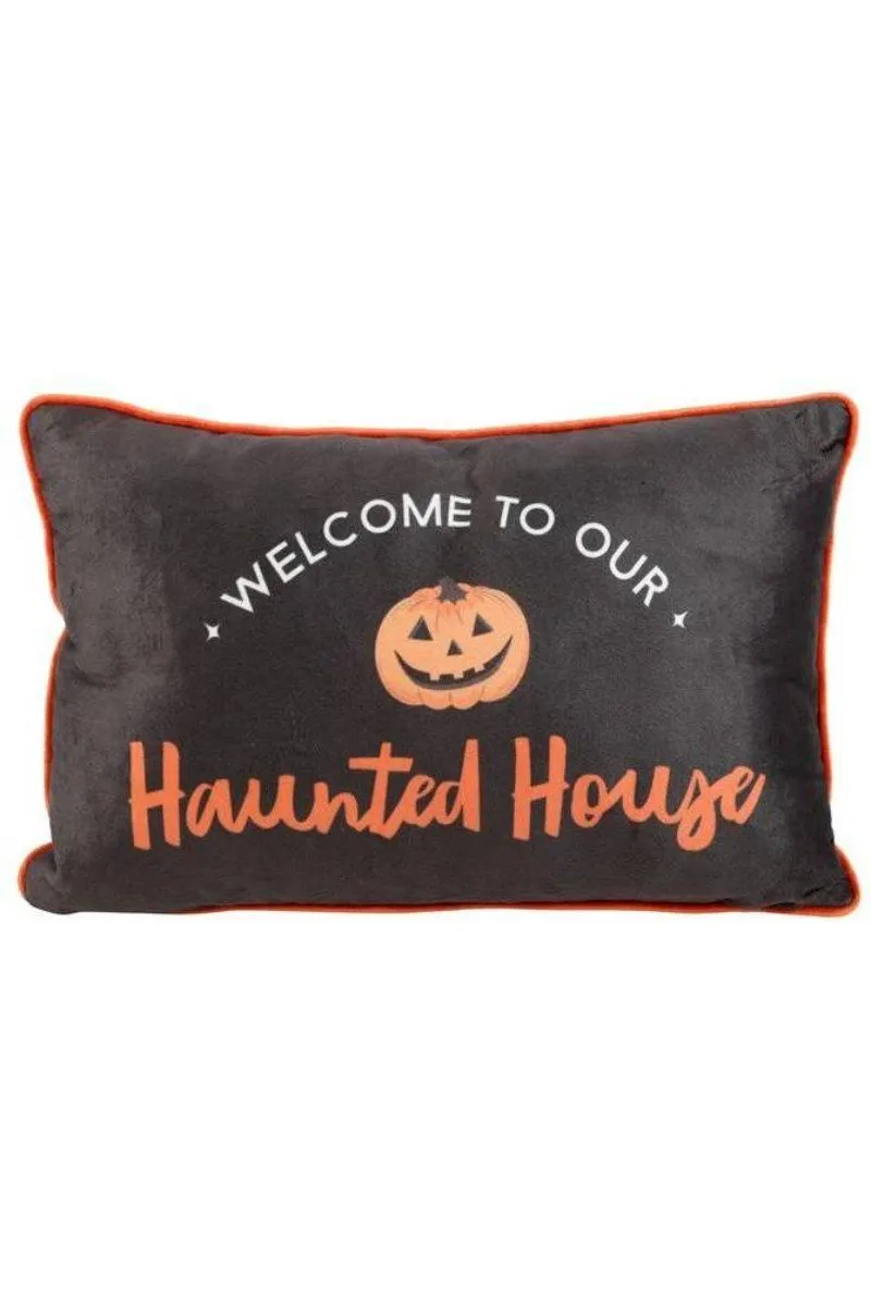 KDMD 40cm Rectangular Haunted House Cushion in Black