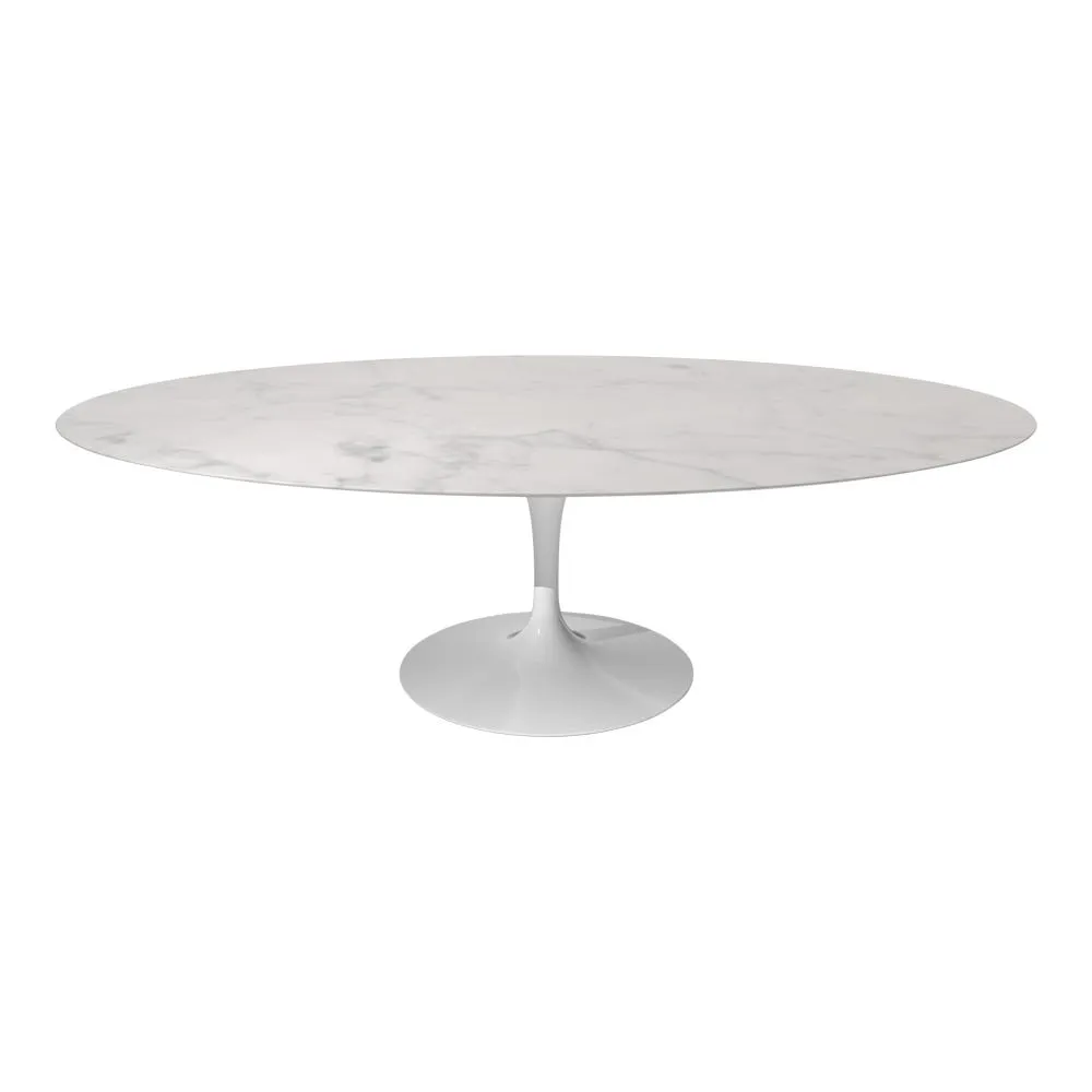 Knoll Saarinen Dining Table with White Base in Statuarietto 244cm 3