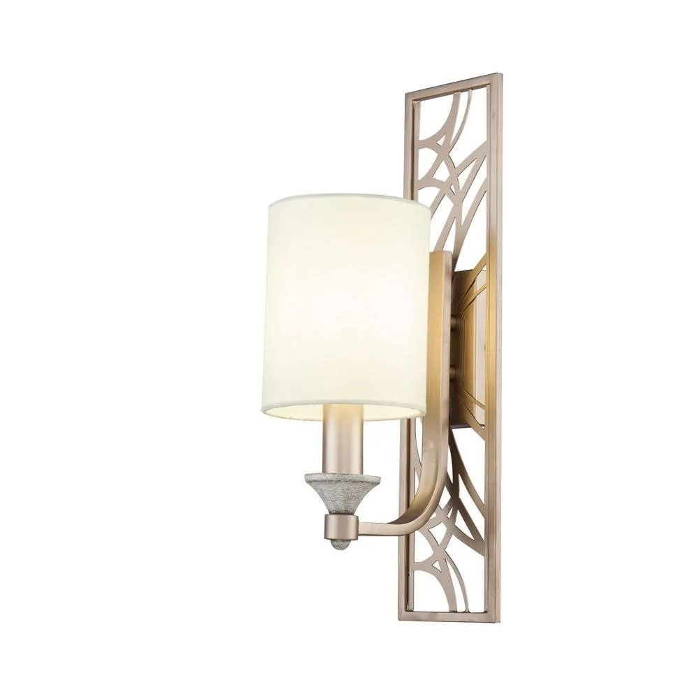 Netlighting Vittoria Wall Candle Lamp Cream with Gold 1 Light E14 in Beige