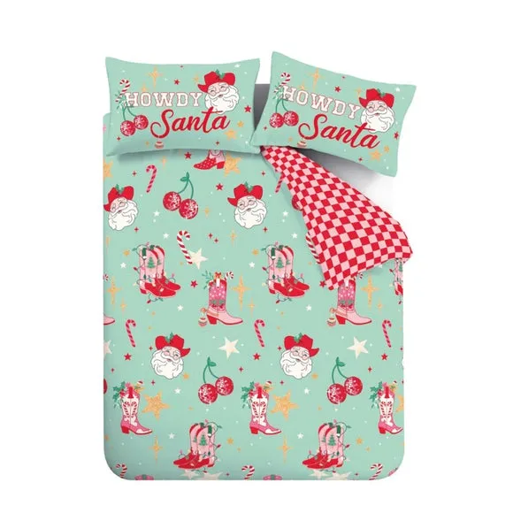 Catherine Lansfield Santa's Howdy Christmas Polycotton Duvet Cover & Pillowcase Set 5