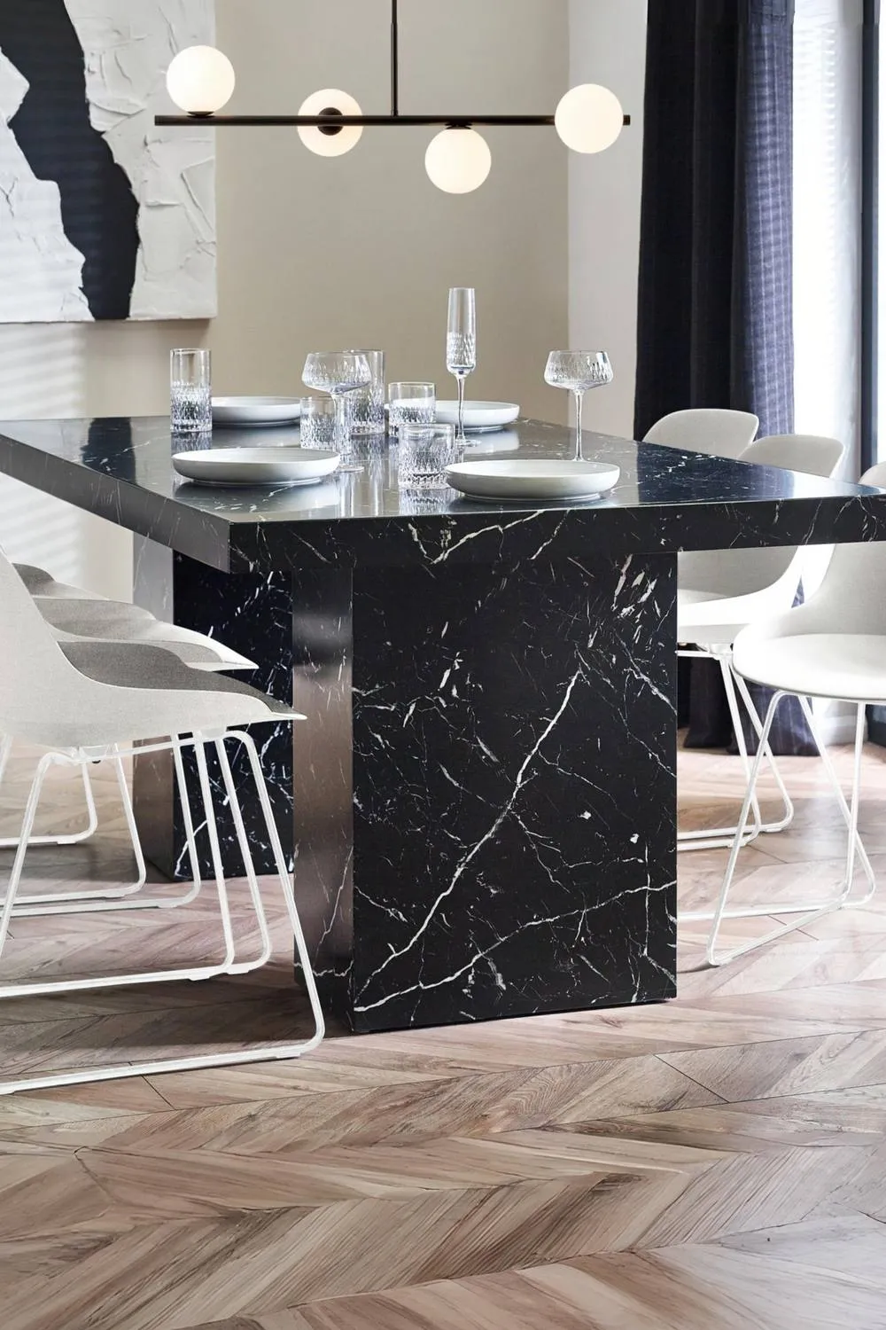 Julian Bowen Rome Rectangular 6-8 Seater Dining Table in Black 1