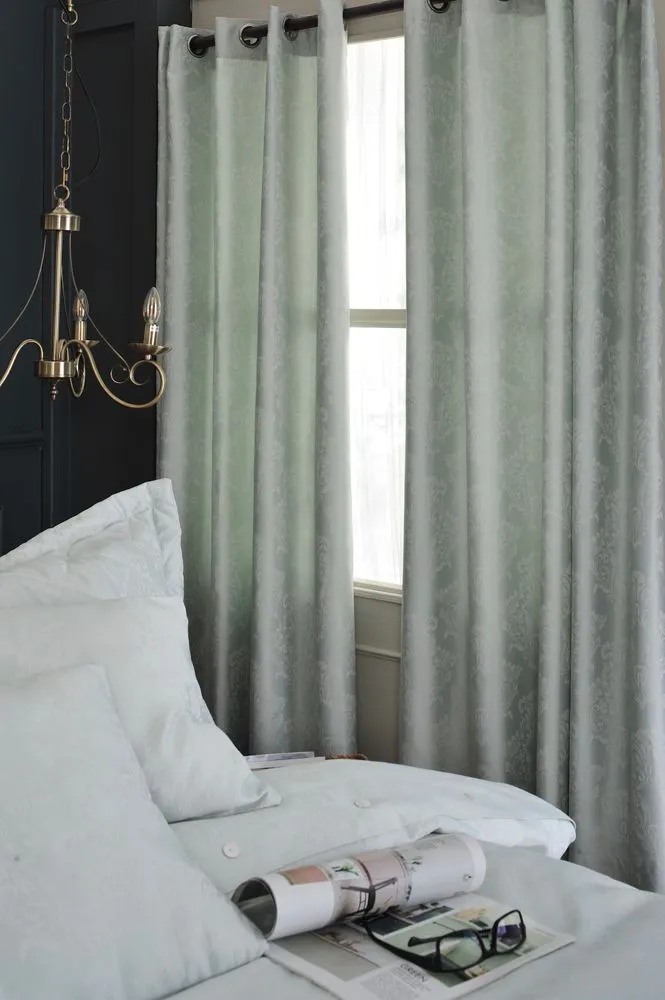 The Lyndon Company Versailles Eyelet Pair of Curtains - Jacquard Lined - 72" or 90" Drop | Deyongs 1846
