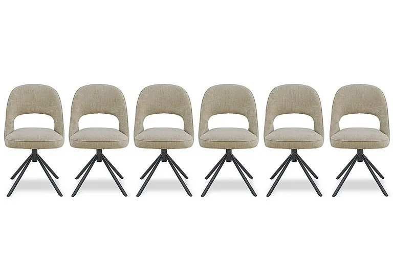 Tiber Set of 6 Swivel Dining Chairs