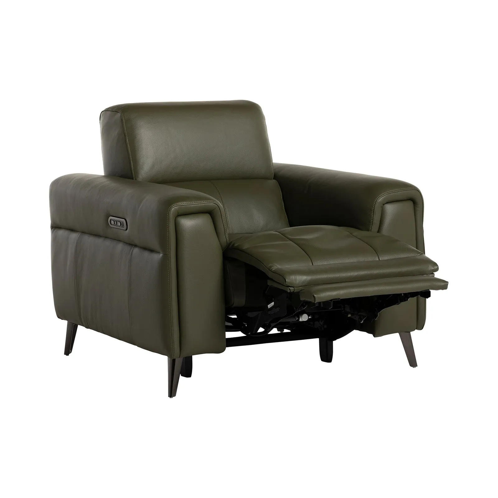 Kerren Power Recliner Armchair With Head Tilt, Green Leather | Barker & Stonehouse 6
