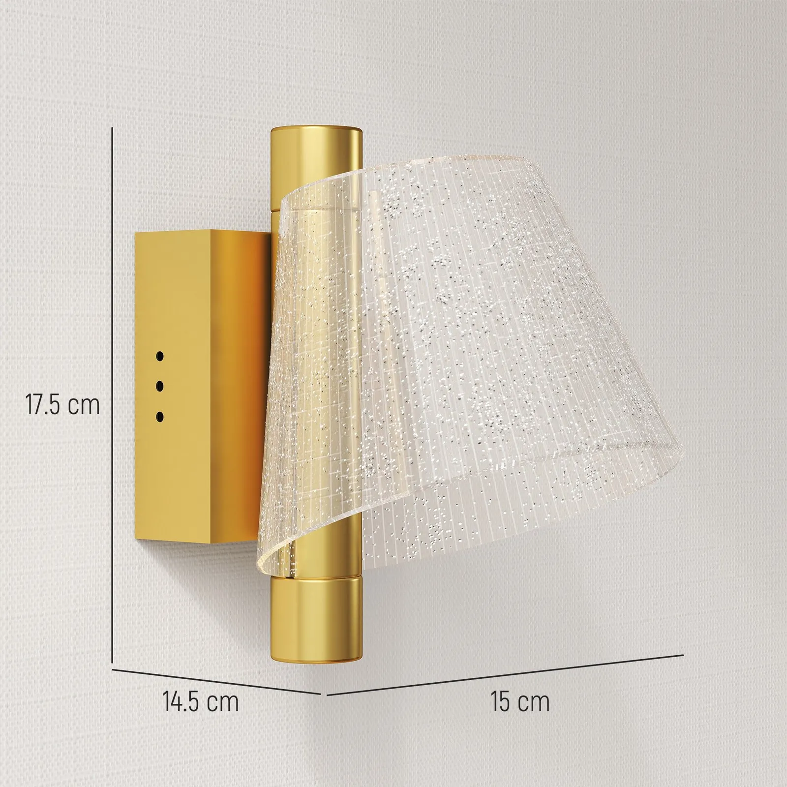HOMCOM Led Wall Lamp 2 Pack, Modern Indoor Starry Wall Light in Gold 3