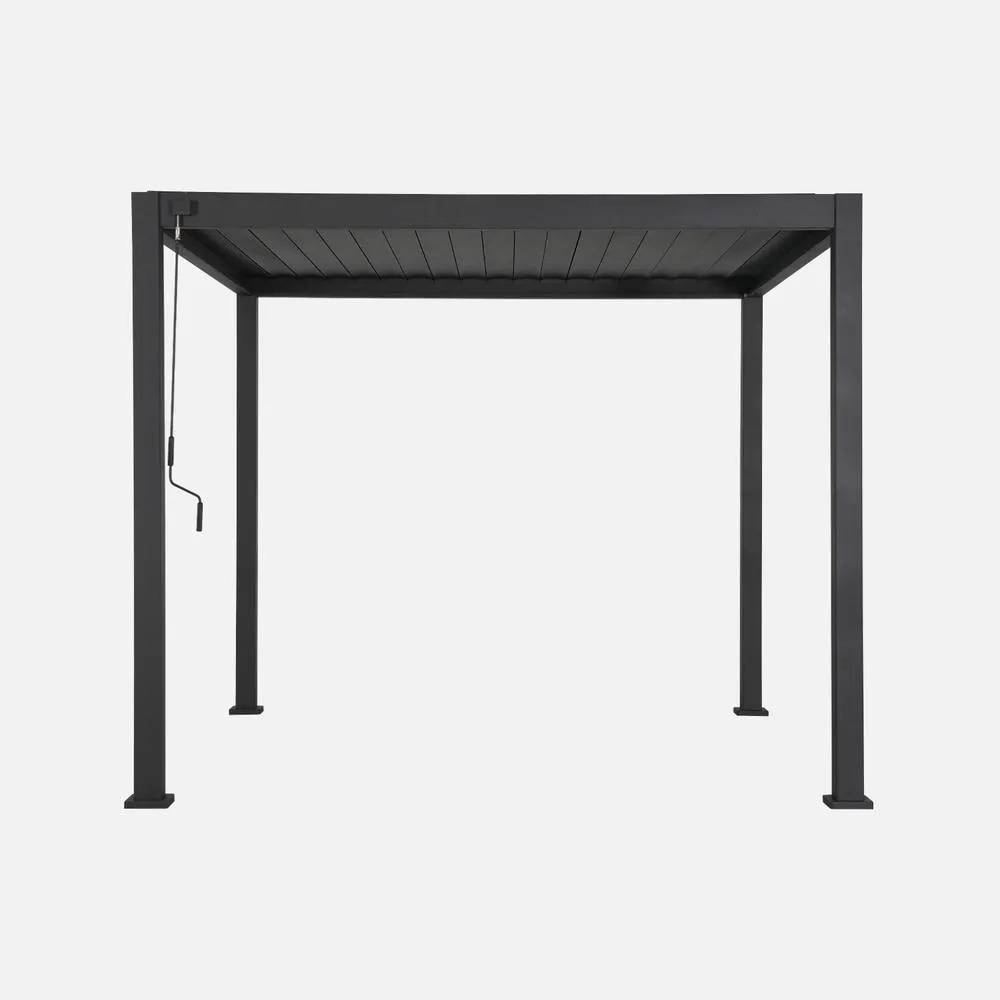 sweeek Louvered Pergola Aluminium 3 X 3m V2 & 3 100cm Louver Panels in Dark Grey 3