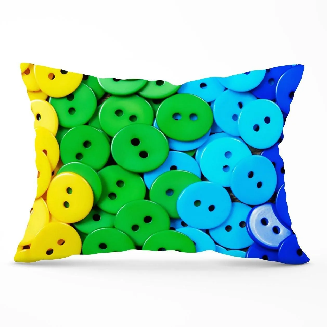 Warren Reed - Designer Colourful Buttons Cushions in Green