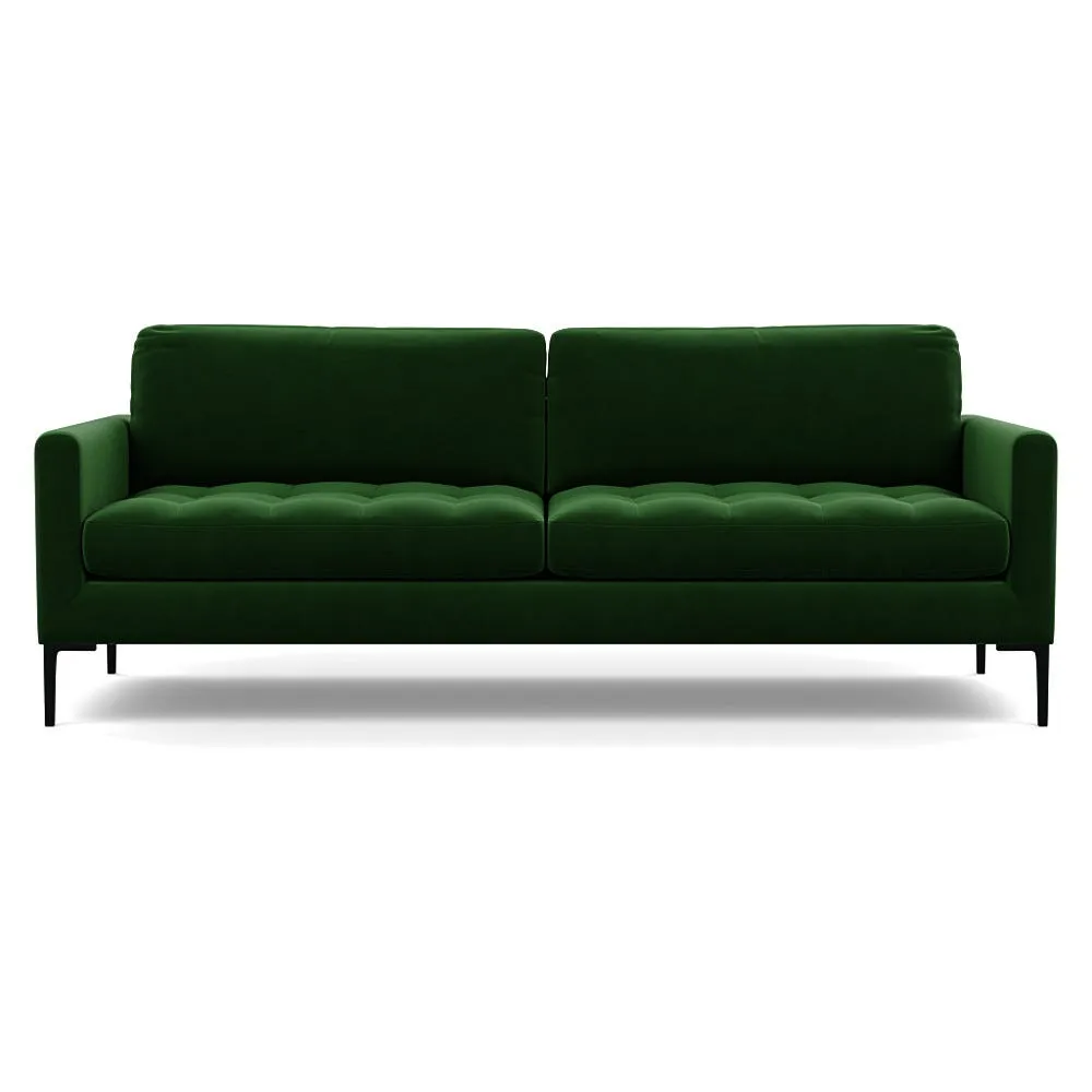 Heal's Eton 4 Seater Sofa Smart Velvet Forest Black Feet