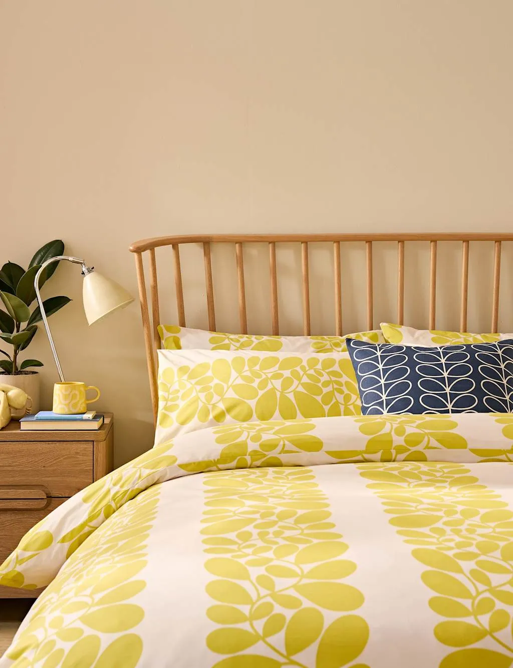 Orla Kiely Pure Cotton Striped Bedding Set Yellow Mix