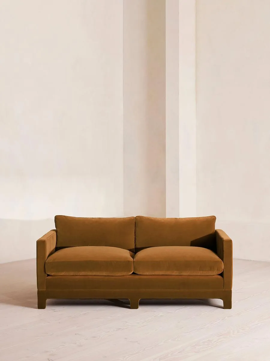 Ashford Two Seater Sofa, Velvet, Mustard