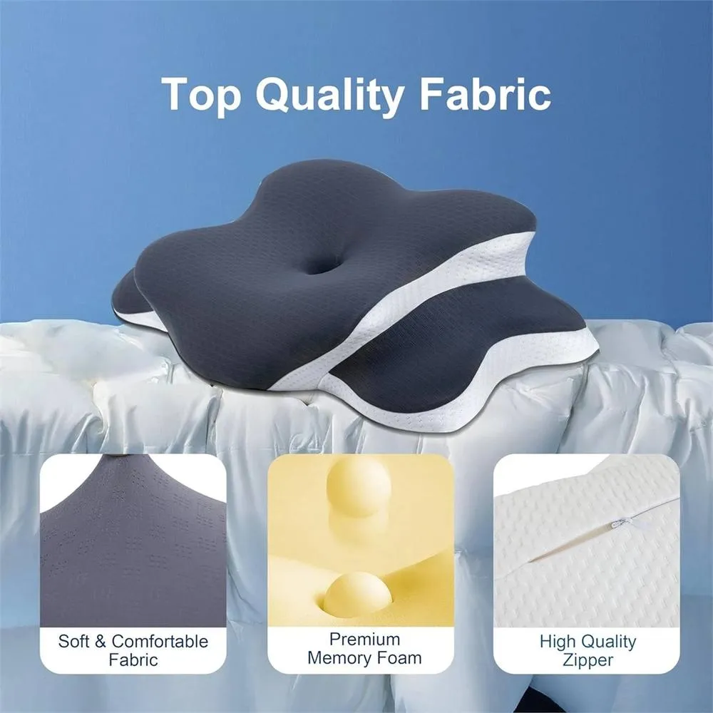 Havendro Memory Foam Neck Support Pillow for Neck Shoulder Pain in Grey