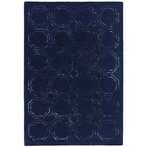 Octagon Rug  Navy