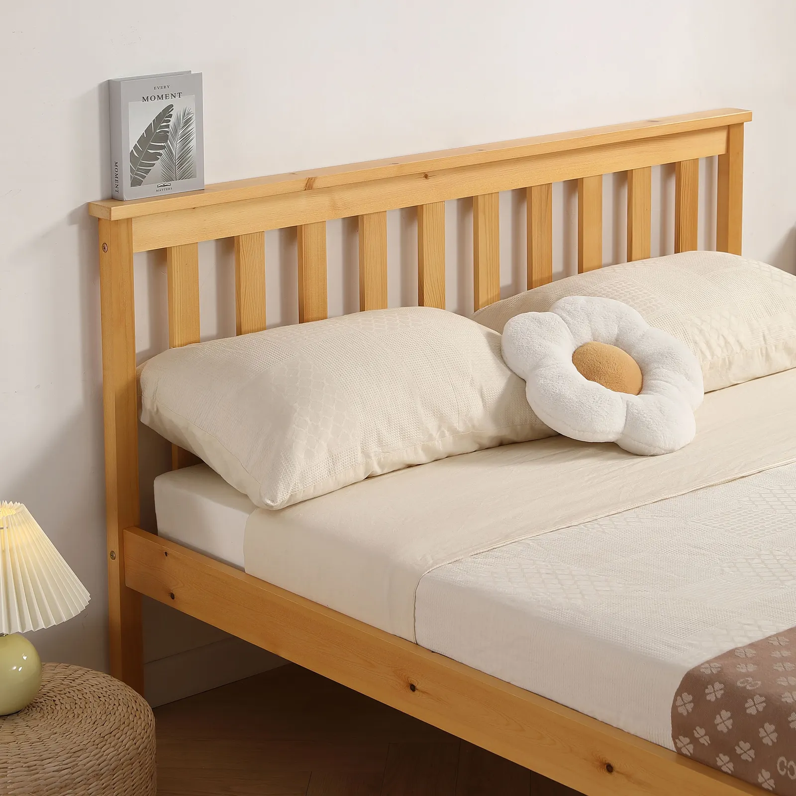 Comfy Living Ltd Low Footend Wooden Bed Frame in Light Brown 3