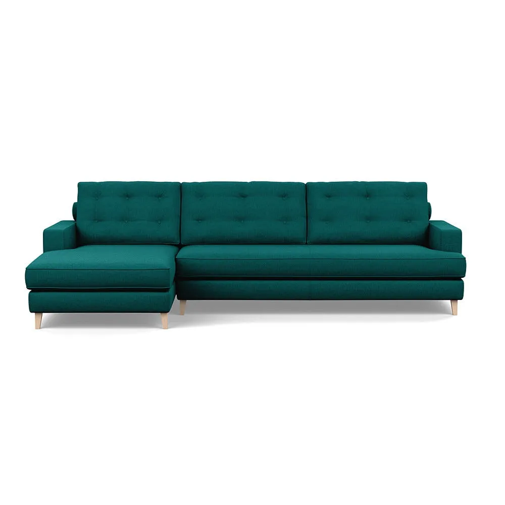 Heal's Mistral Left Hand Facing Corner Sofa Brushed Cotton Pine Natural Feet 1