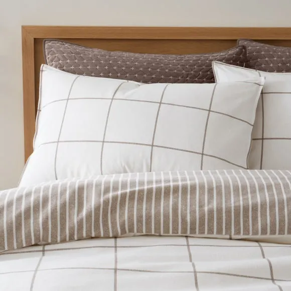 Bianca Fine Linens Regal Check 100% Brushed Cotton Duvet Cover & Pillowcase Set 5