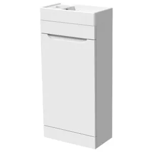 Wickes Malmo Gloss White J Pull Freestanding Vanity Unit & Basin - 850 x 400mm