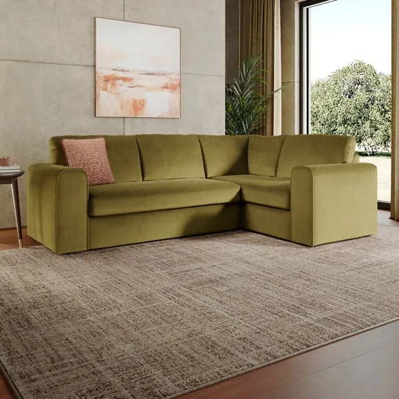 Abel Matte Velvet Corner Sofa