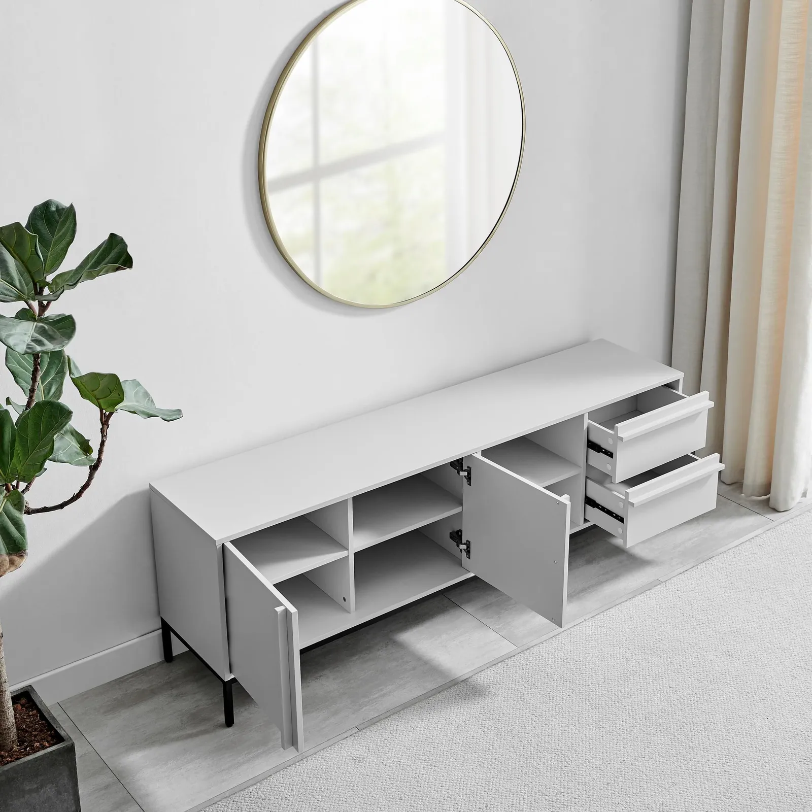 FurnitureboxUK Svit Storage TV Sideboard in Off-White 3