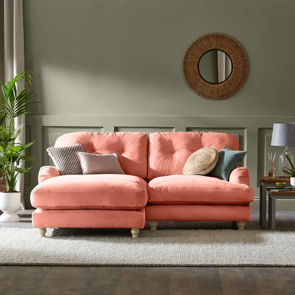 Martha Vintage Velvet Corner Chaise 1