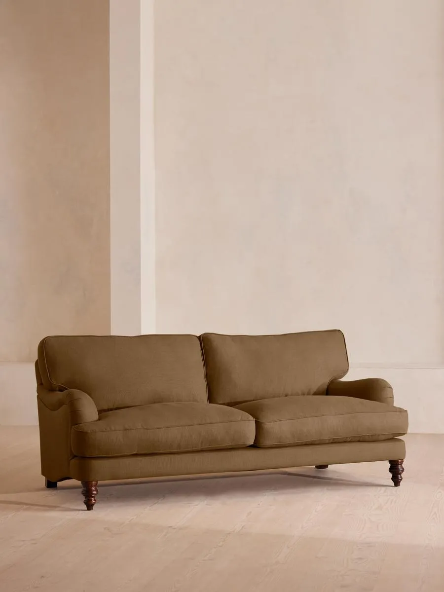 Arundel Three Seater Sofa, Linen, Ochre