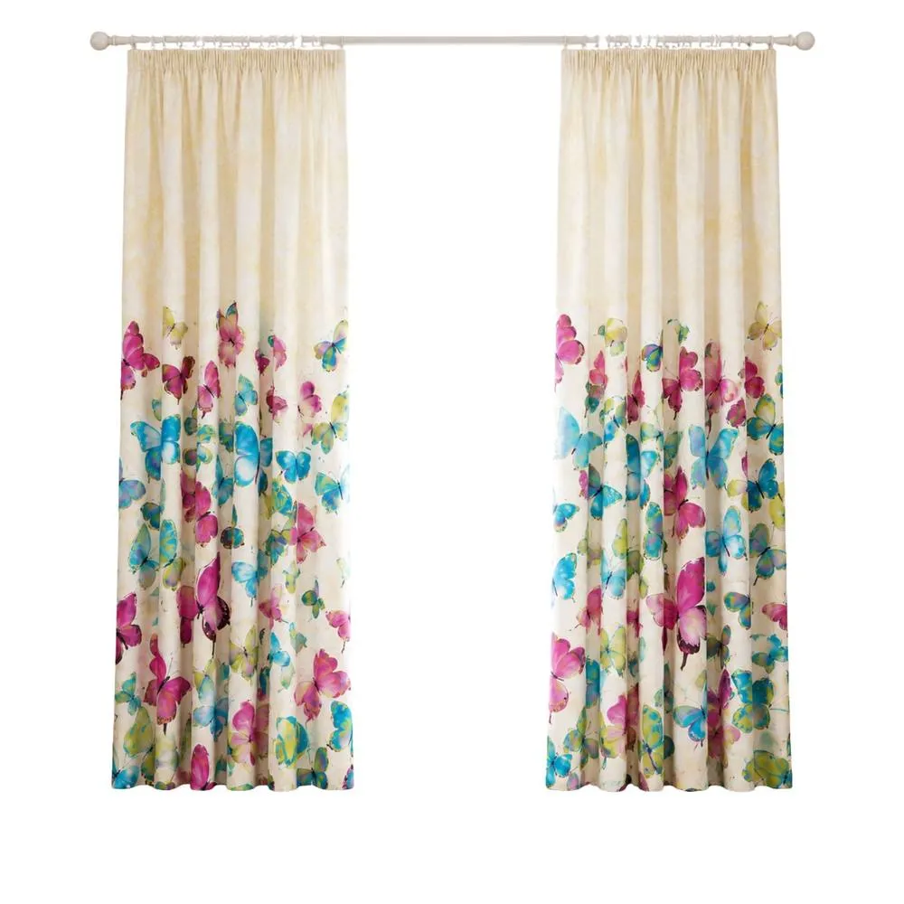 Smart Living Fashion Butterfly Curtains Pair with Tie Backs -Colourful Print 6