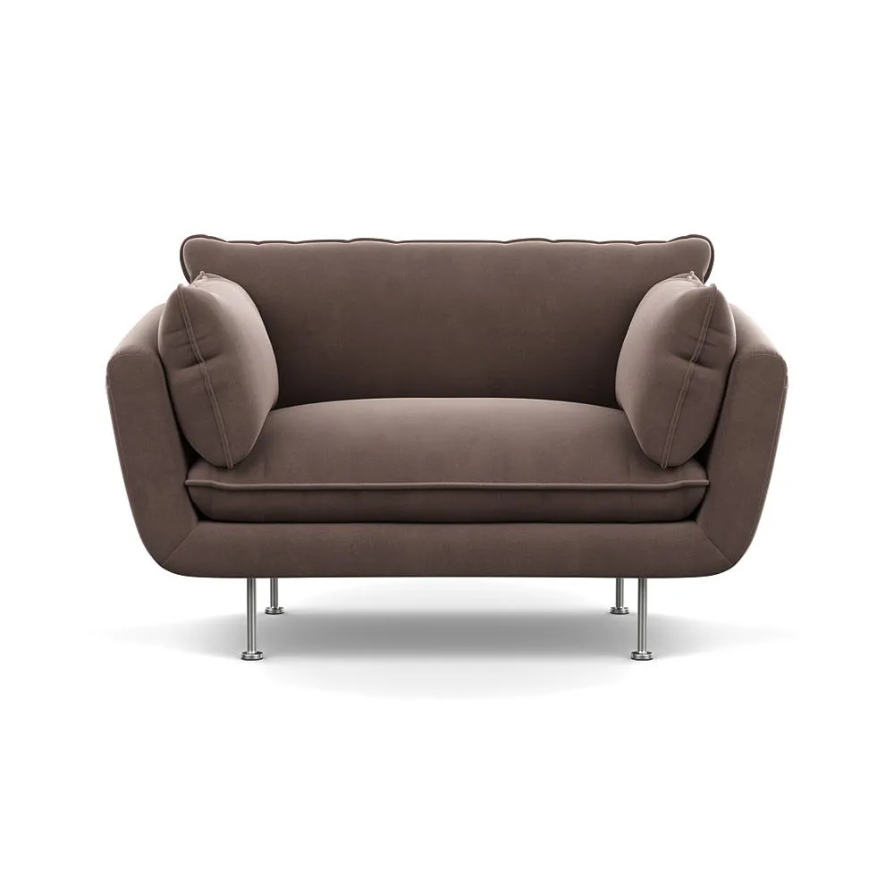 Heal's Allora Loveseat Smart Velvet Mouse Stainless Steel Feet 1