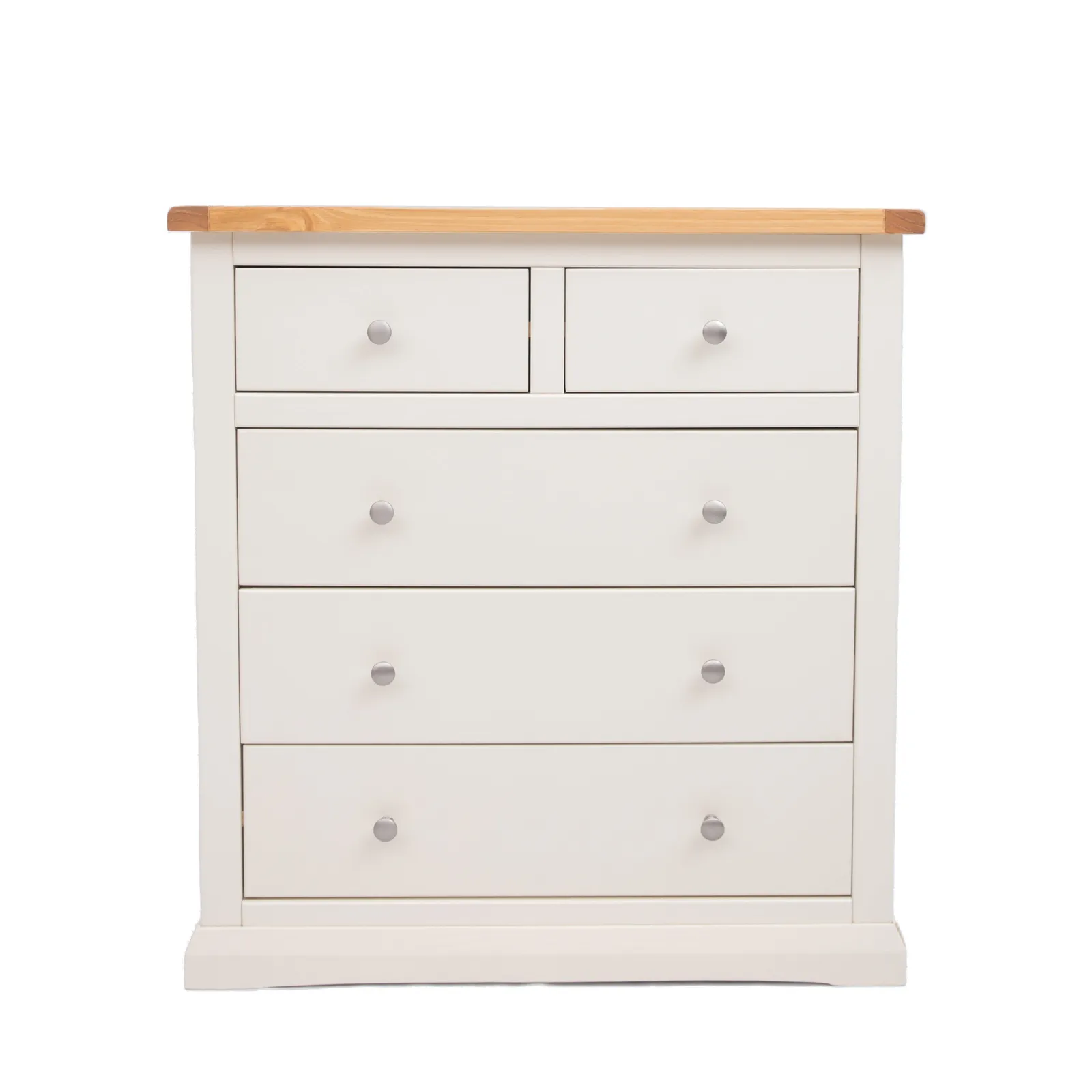 Cabinet Bits Castelli 5 Drawer Chest of Drawers Chrome Knob in Off-White